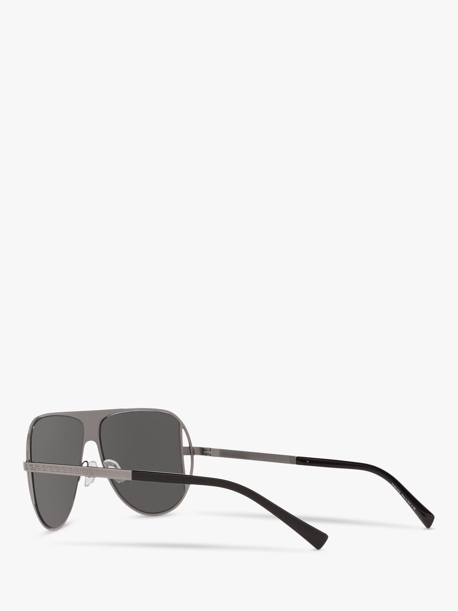 Versace VE2212 Men's Aviator Sunglasses, Silver/Grey