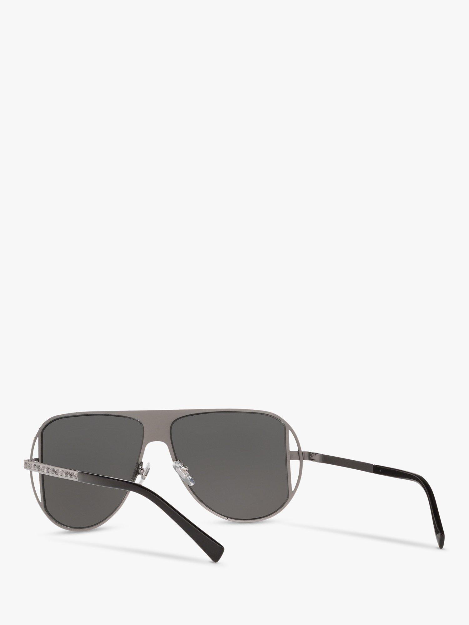 Product image 6 of 11, which shows Versace VE2212 Men's Aviator Sunglasses, Silver/Grey