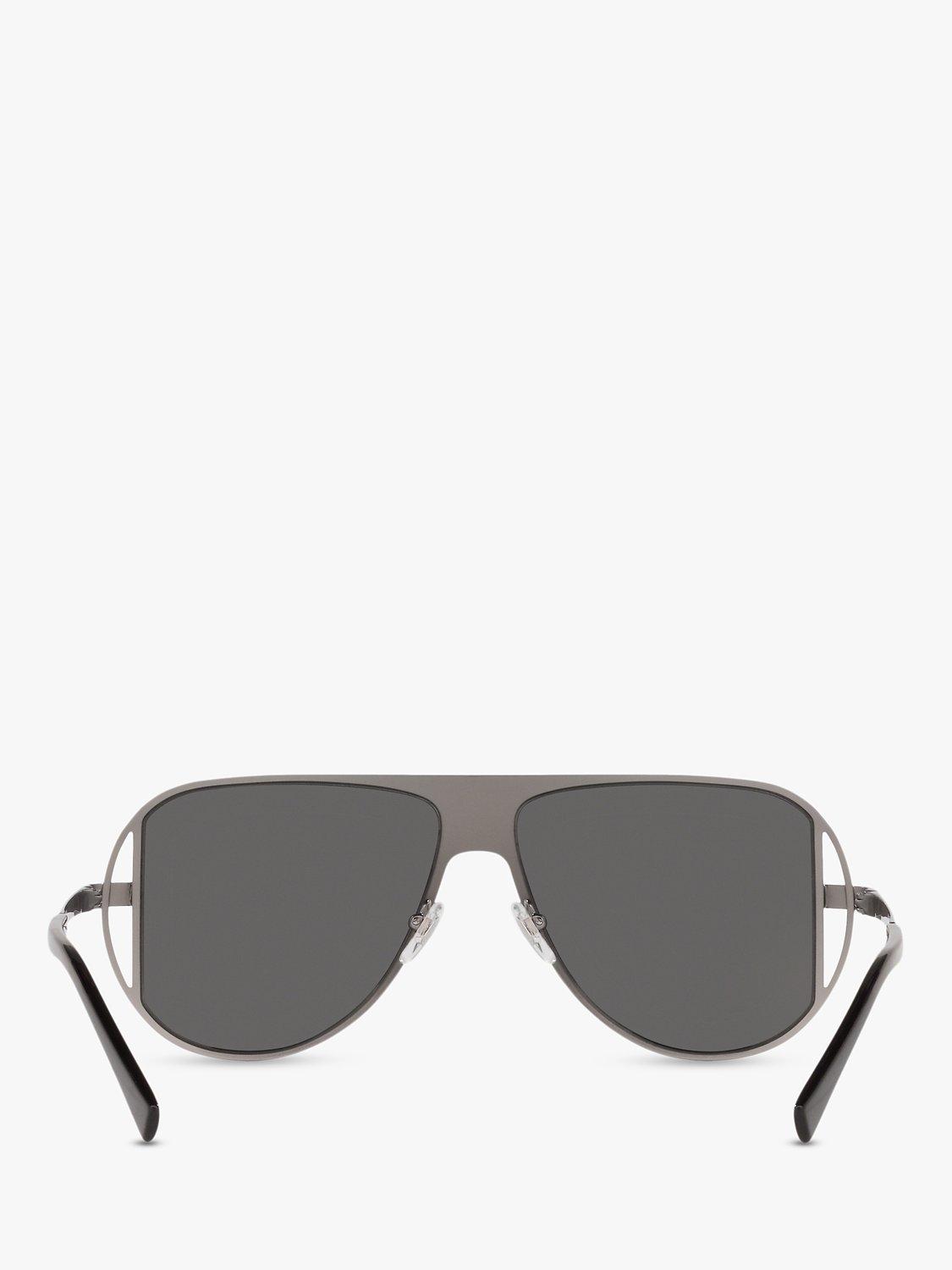 Product image 7 of 11, which shows Versace VE2212 Men's Aviator Sunglasses, Silver/Grey