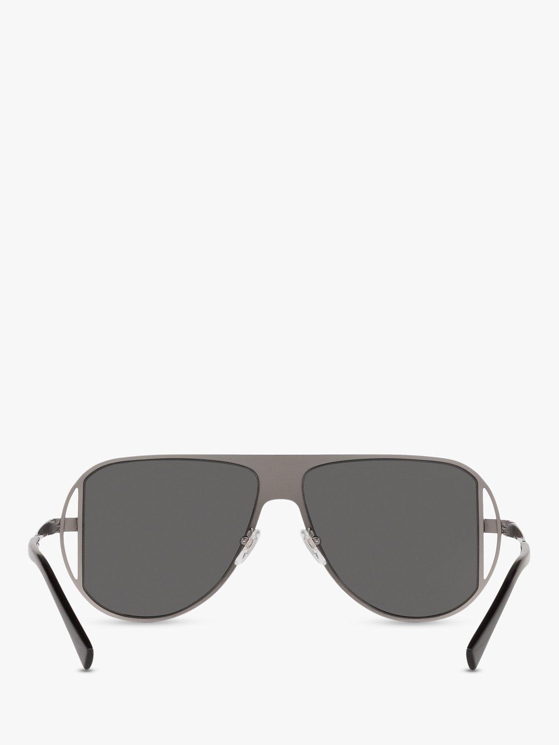 Versace VE2212 Men's Aviator Sunglasses, Silver/Grey