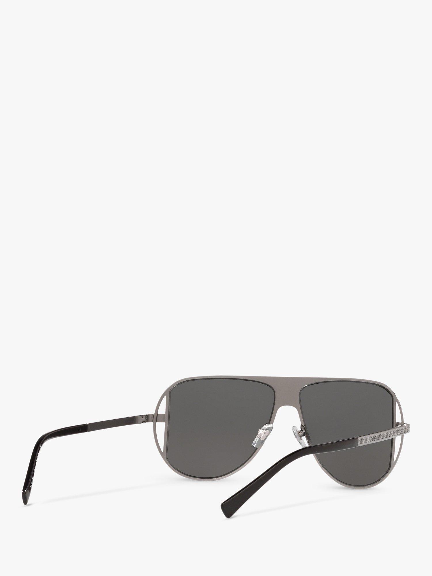 Product image 8 of 11, which shows Versace VE2212 Men's Aviator Sunglasses, Silver/Grey
