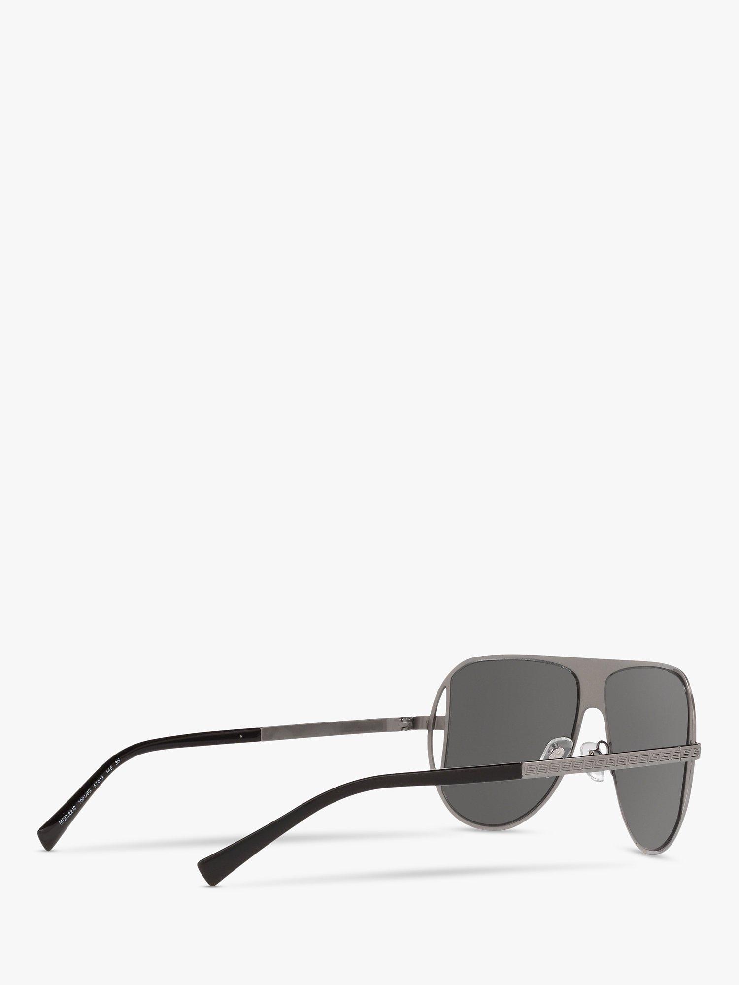 Product image 9 of 11, which shows Versace VE2212 Men's Aviator Sunglasses, Silver/Grey