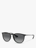 Ray-Ban RB4171 Women's Erika Classic Polarised Oval Sunglasses, Black