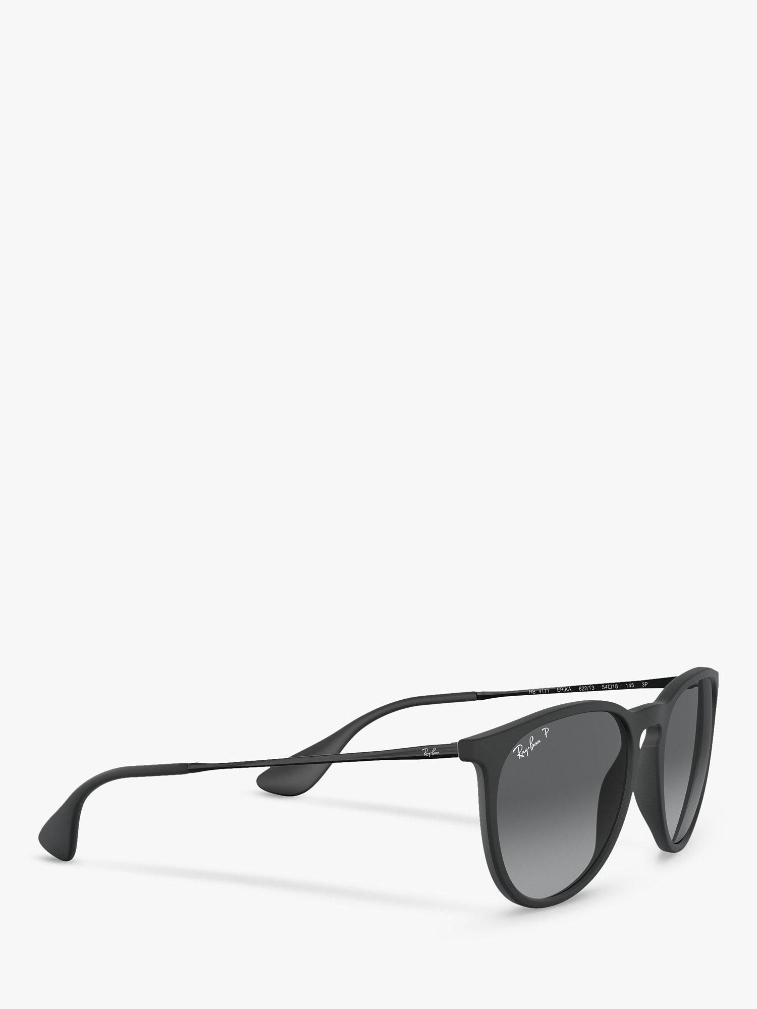 Product image 11 of 11, which shows Ray-Ban RB4171 Women's Erika Classic Polarised Oval Sunglasses, Black