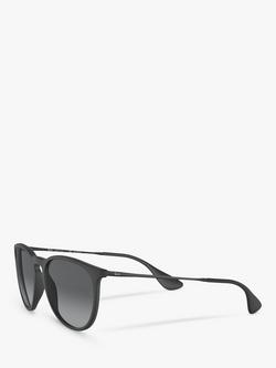 Ray-Ban RB4171 Women's Erika Classic Polarised Oval Sunglasses, Black - view 2, Black