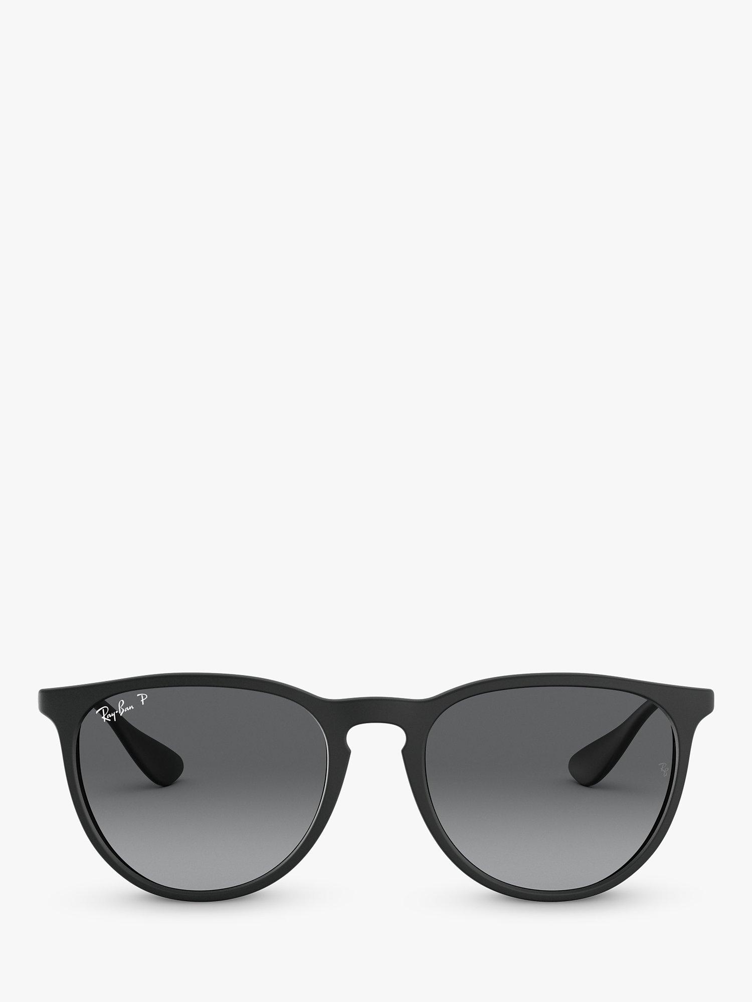 Product image 3 of 11, which shows Ray-Ban RB4171 Women's Erika Classic Polarised Oval Sunglasses, Black