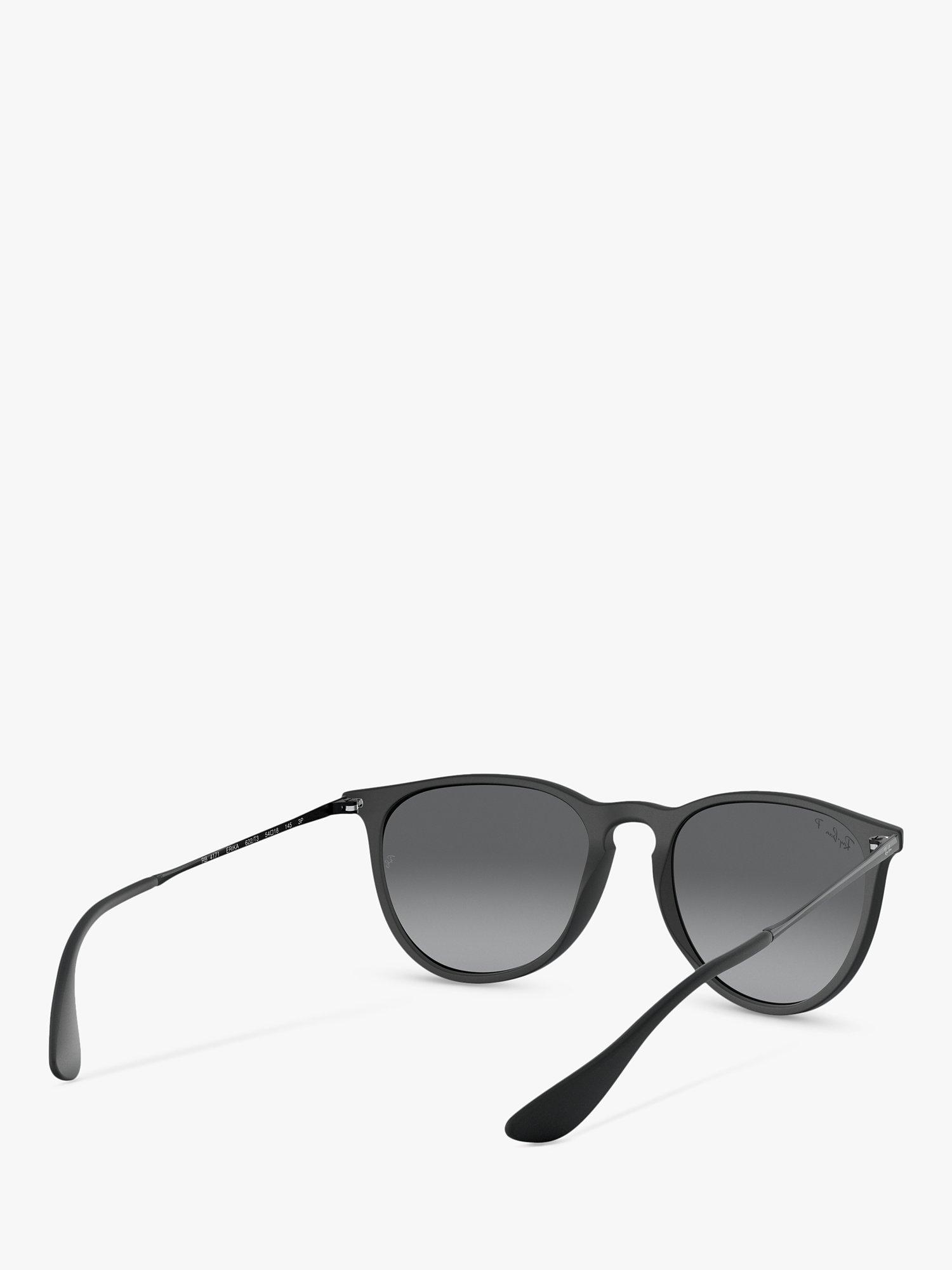 Product image 8 of 11, which shows Ray-Ban RB4171 Women's Erika Classic Polarised Oval Sunglasses, Black
