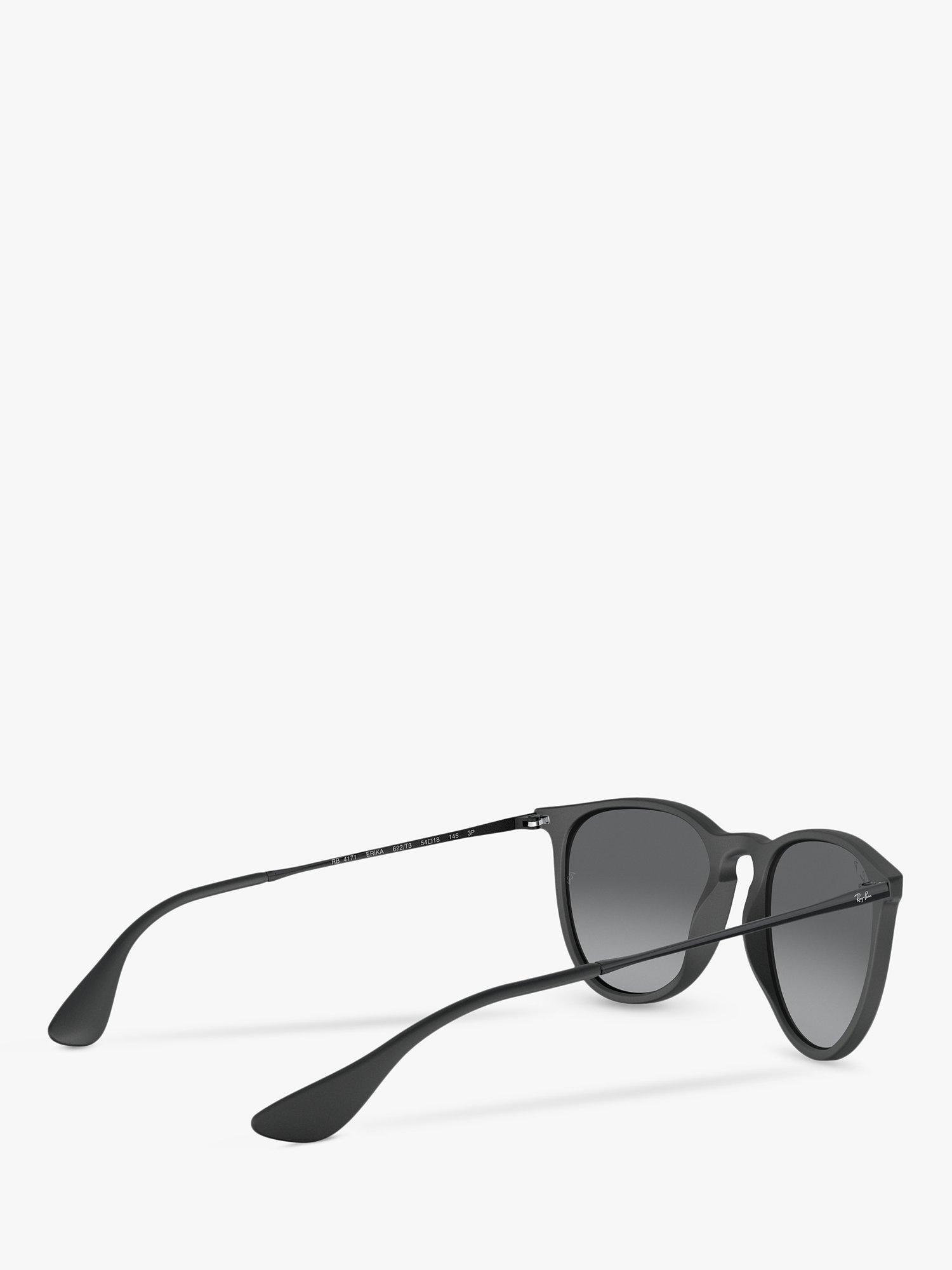 Product image 9 of 11, which shows Ray-Ban RB4171 Women's Erika Classic Polarised Oval Sunglasses, Black
