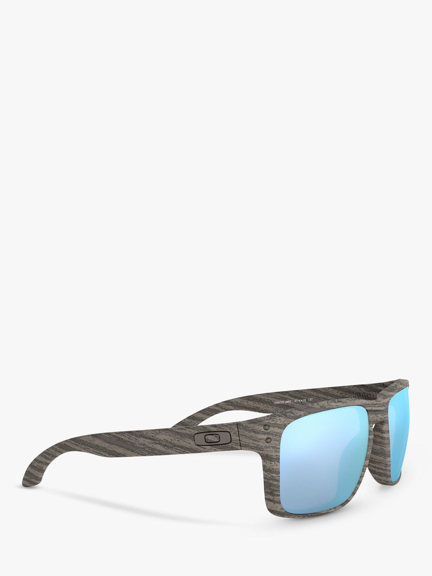 Product image 11 of 11, which shows Oakley OO9102 Men's Holbrook Prizm Polarised Square Sunglasses, Grey/Mirror Blue