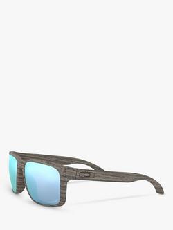 Oakley OO9102 Men's Holbrook Prizm Polarised Square Sunglasses - view 2, Grey/Mirror Blue