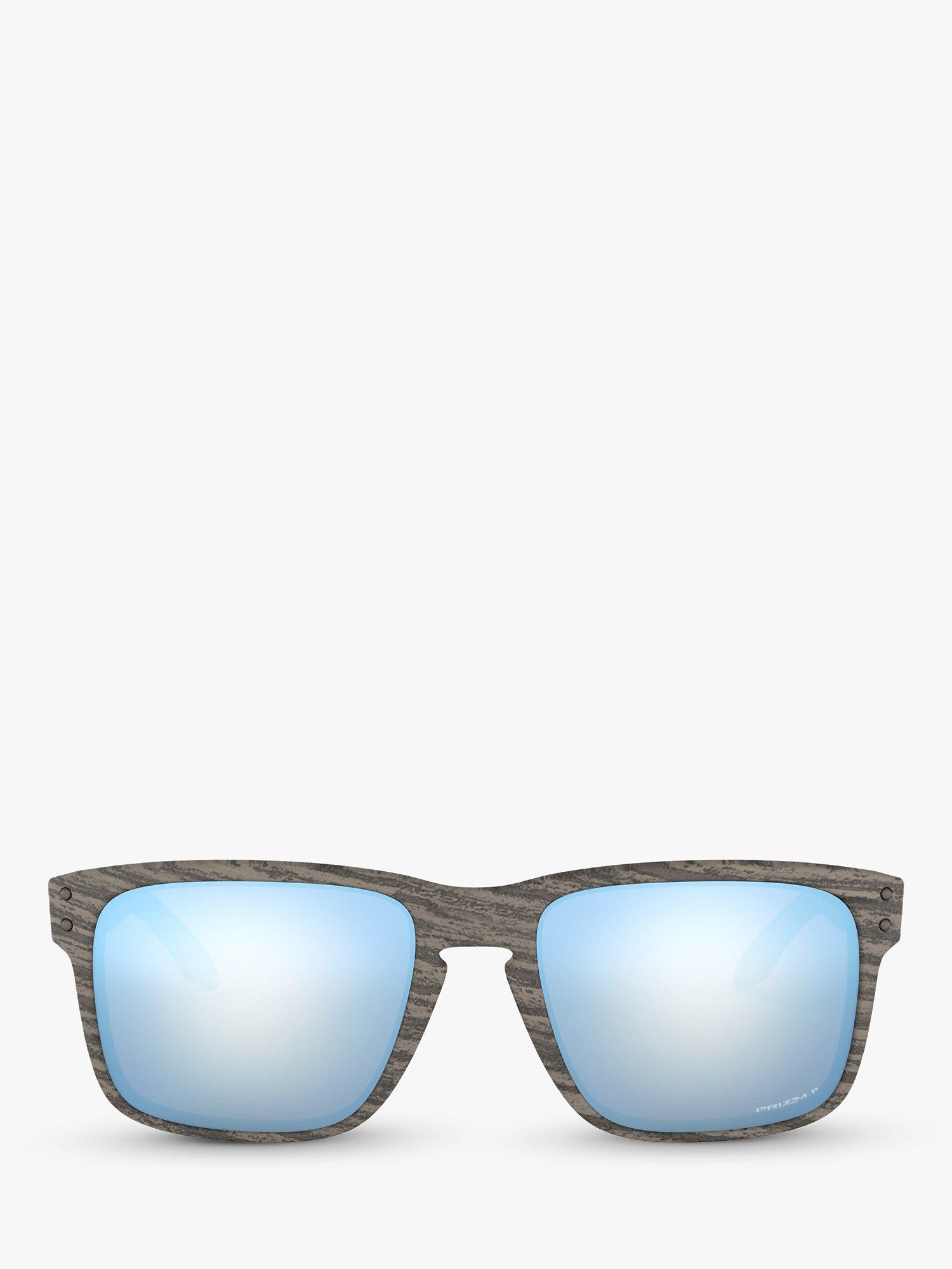 Product image 3 of 11, which shows Oakley OO9102 Men's Holbrook Prizm Polarised Square Sunglasses, Grey/Mirror Blue