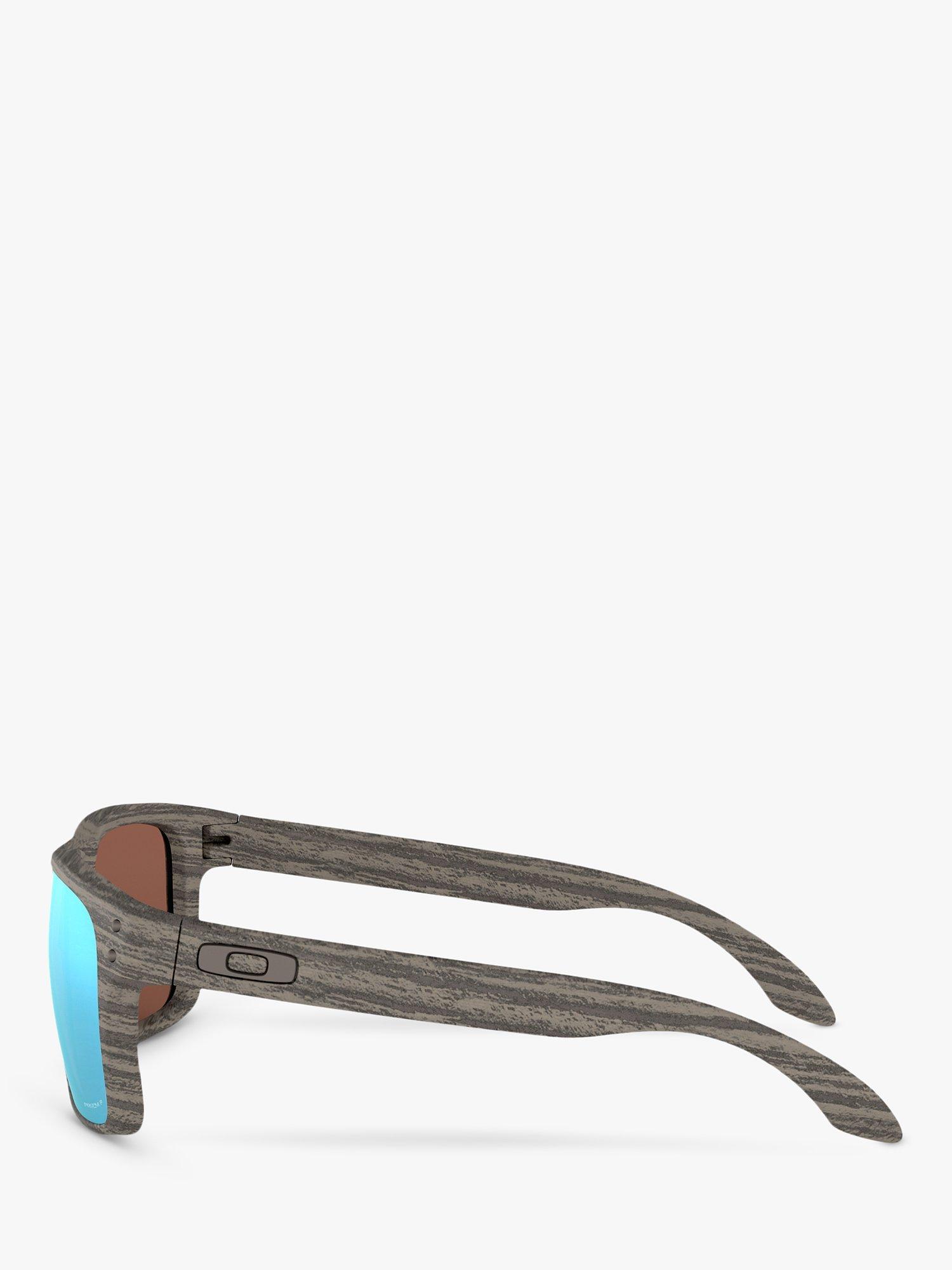 Product image 4 of 11, which shows Oakley OO9102 Men's Holbrook Prizm Polarised Square Sunglasses, Grey/Mirror Blue