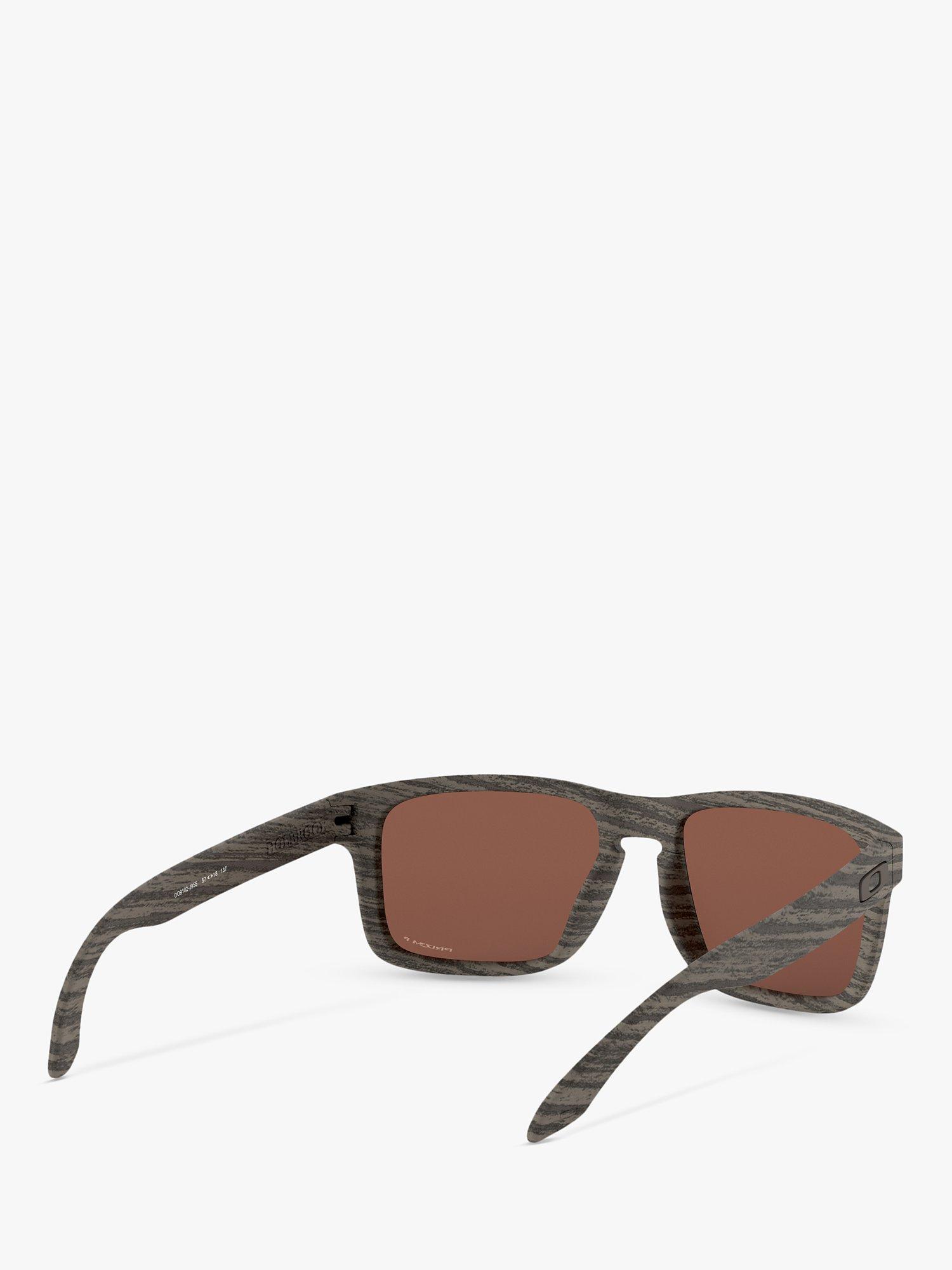 Product image 8 of 11, which shows Oakley OO9102 Men's Holbrook Prizm Polarised Square Sunglasses, Grey/Mirror Blue