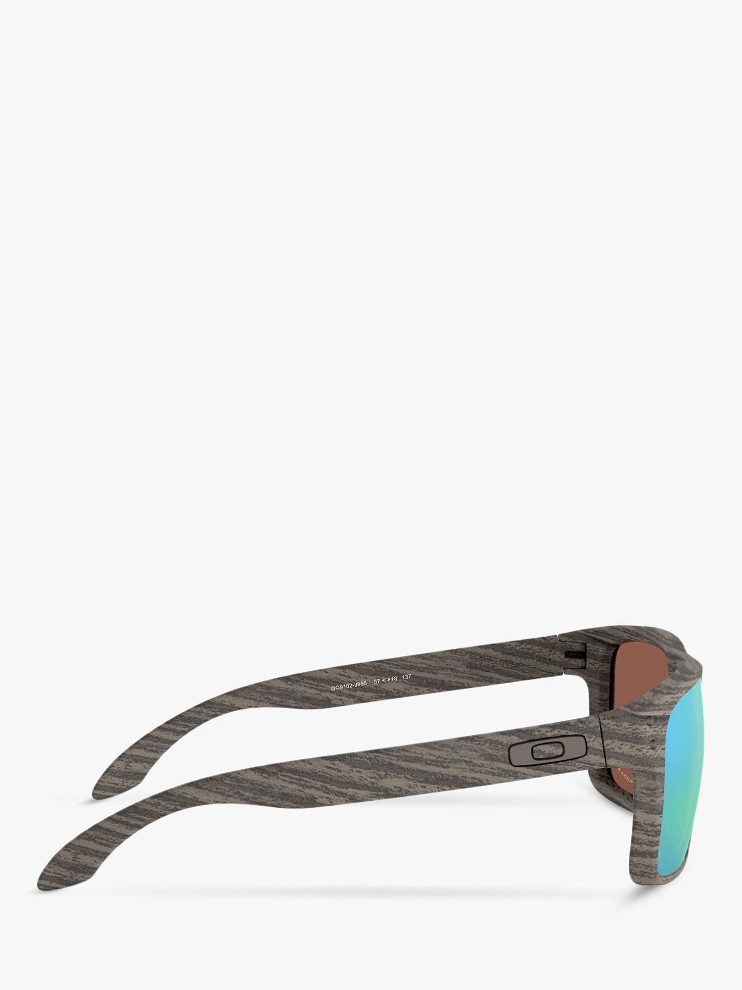 Product image 10 of 11, which shows Oakley OO9102 Men's Holbrook Prizm Polarised Square Sunglasses, Grey/Mirror Blue