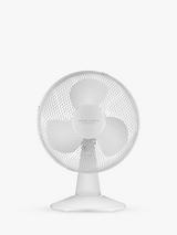John Lewis Desk Fan, 12 inch, White