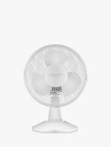 John Lewis Desk Fan, 9 inch, White