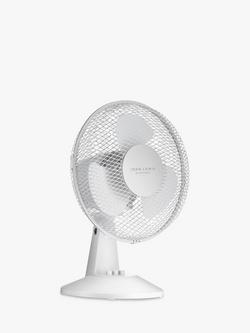 John Lewis Desk Fan, 9 inch, White - view 2, White