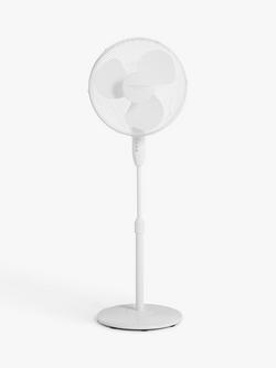John Lewis Pedestal Fan, 16 inch, White, White