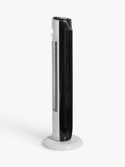 John Lewis Tower Fan, 36 inch, White/Black - view 2, Black/White