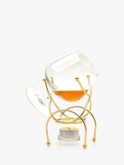 Bar Originale Brandy Glass & Warmer Gift Set, Gold, Gold