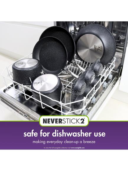 Eaziglide Neverstick2 Aluminium Non-Stick Shallow Casserole, 32cm - view 2, Grey
