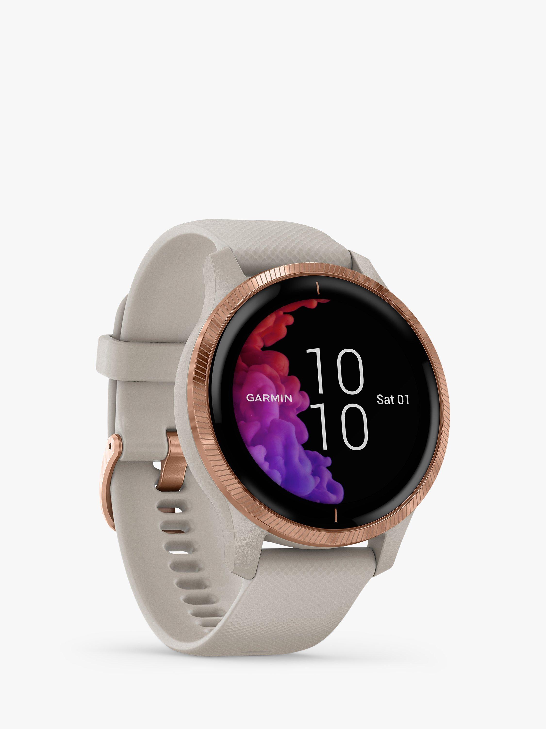 Garmin Venu Smartwatch with Silicone Band, Light Sand