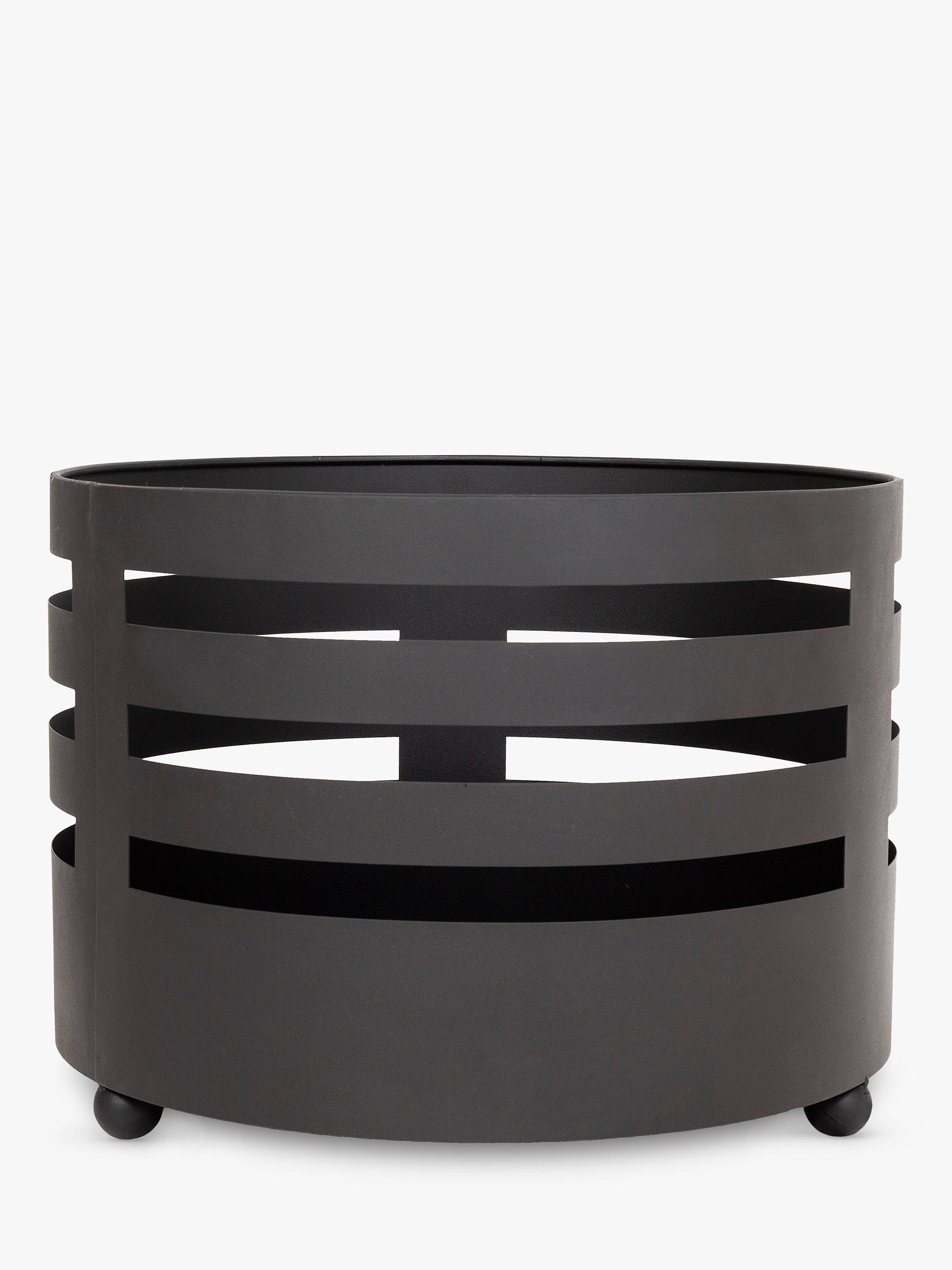 La Hacienda Chedworth Round Steel Firepit Basket, Black