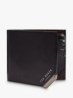 Ted Baker Korning Leather Bifold Wallet, Black, Brown