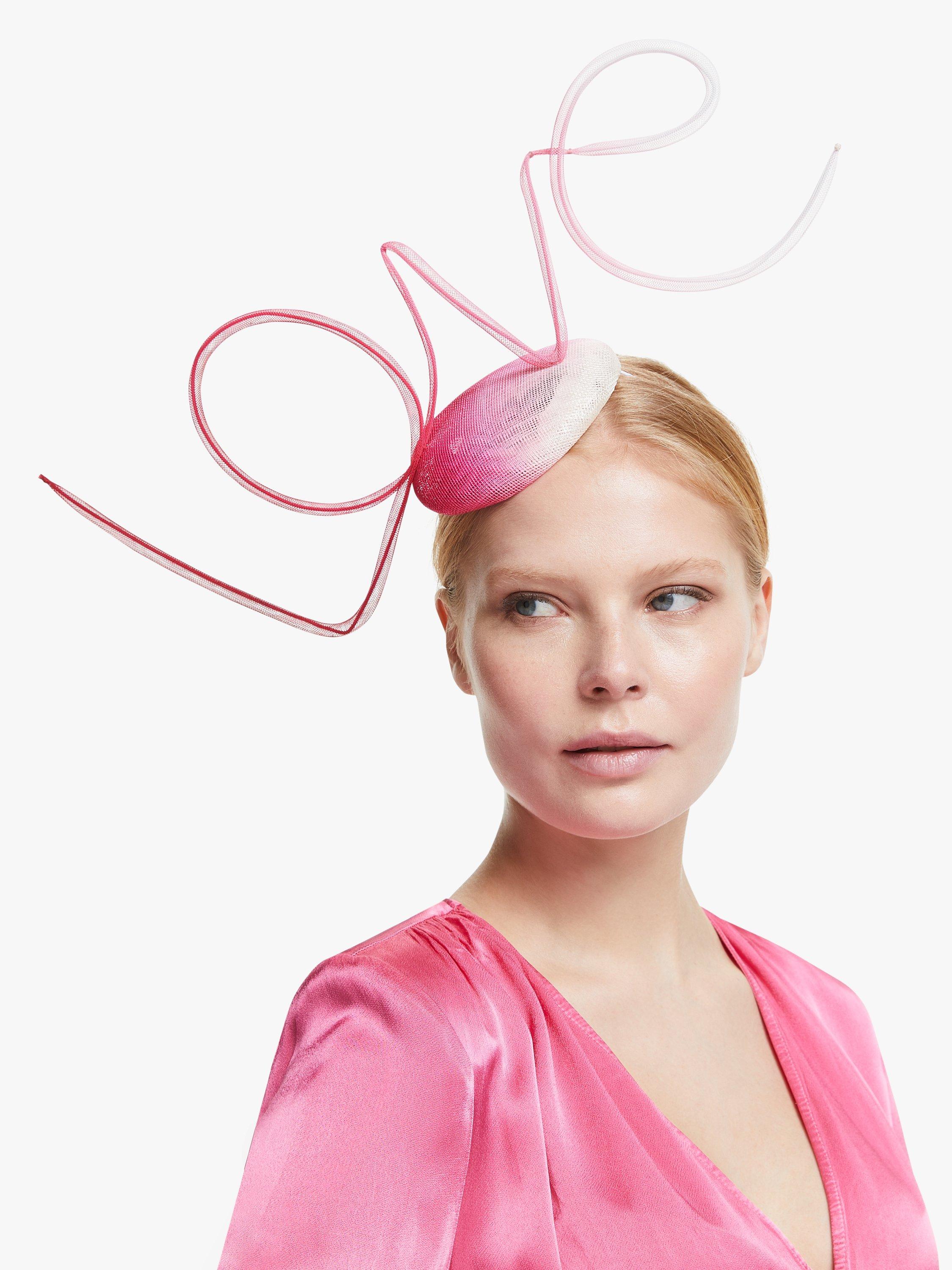 Bundle MacLaren Millinery Natalia Love Pillbox Fascinator, Pink/Ivory
