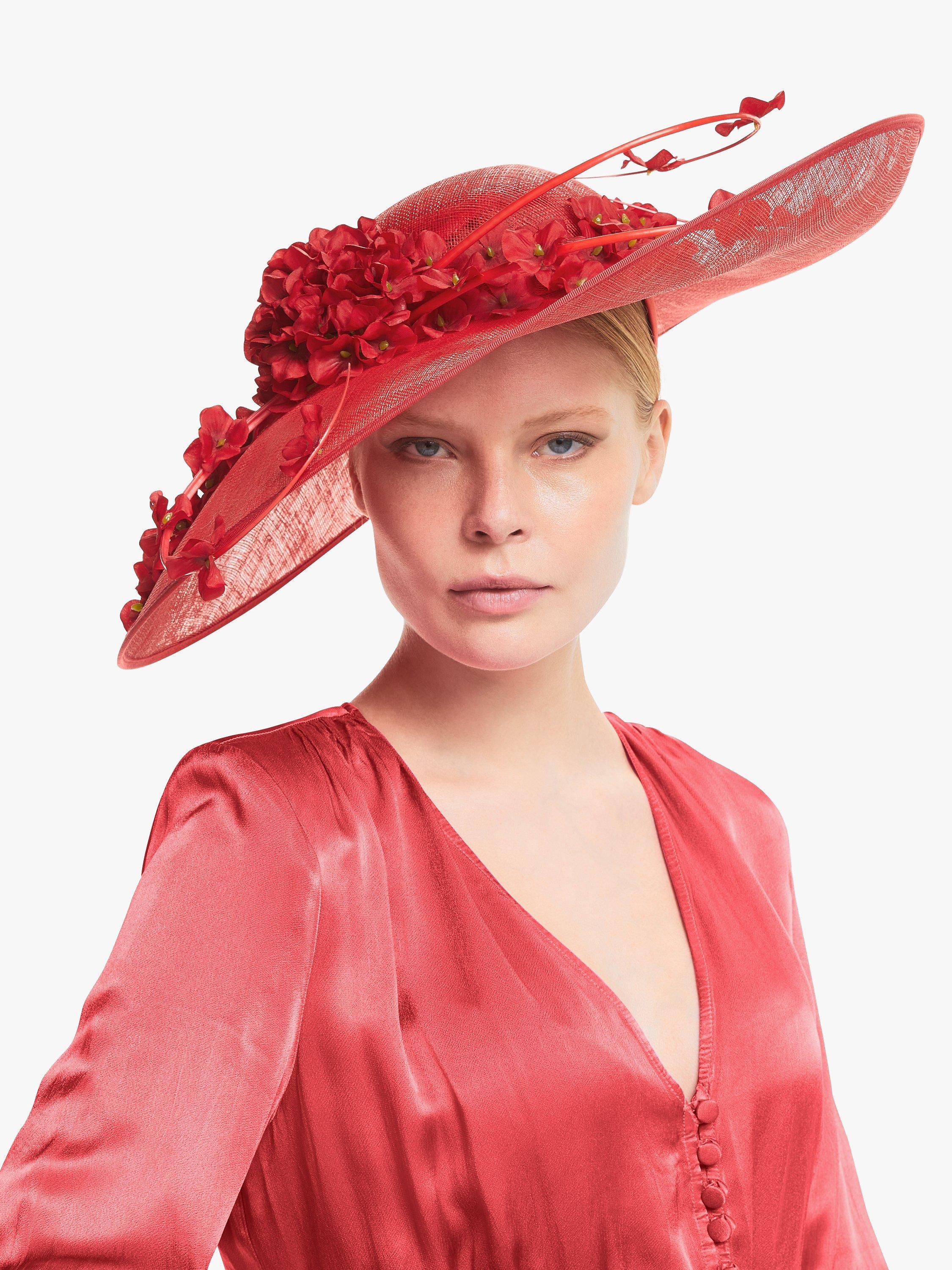 Snoxells Poppy Statement Flower Embellishment Occasion Hat, Red