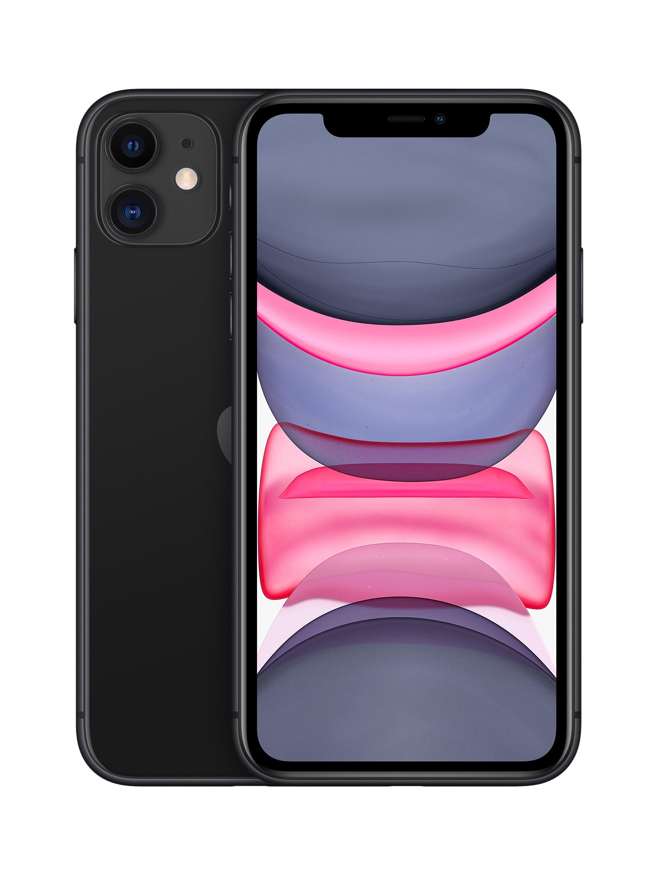 Apple iPhone 11, iOS, 6.1", 4G LTE, SIM Free, 128GB, Black