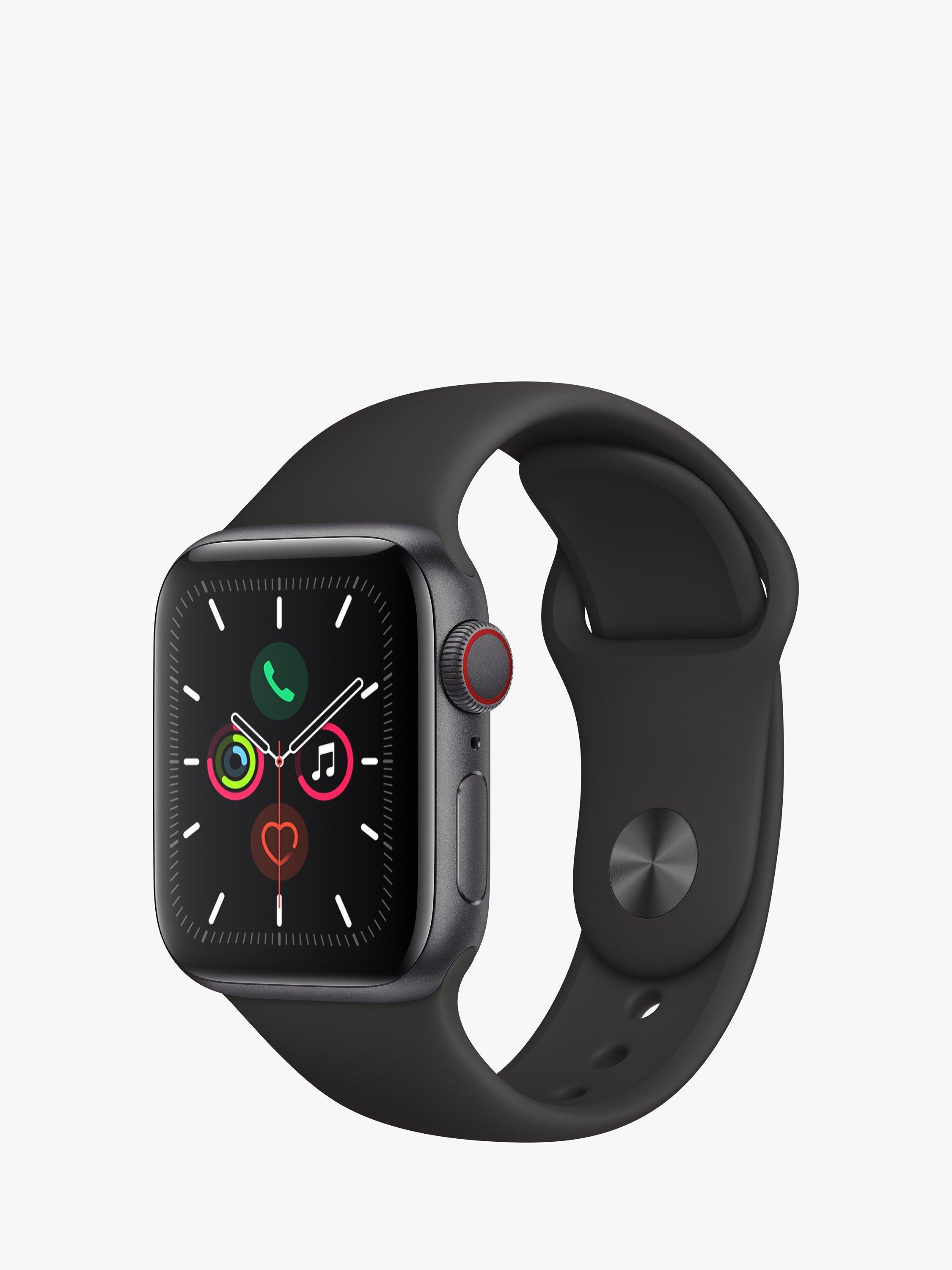 Apple Watch Series 5 GPS + Cellular, 40mm Space Grey Aluminium Case with Black Sport Band