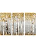 John Lewis Allison Pearce 'Soft Birch Trees' Triptych Canvas Print, 30 x 60cm, Set of 3, Green/White