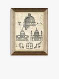 Vintage Architecture Framed Prints, Set of 4, 47 x 37cm, Black/White