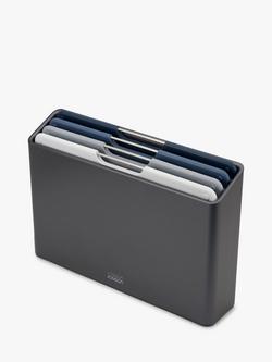 Joseph Joseph Folio Regular Plastic Chopping Boards & Storage Case, Set of 4, Grey