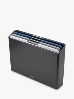 Joseph Joseph Folio Large Plastic Chopping Boards & Storage Case, Set of 4, Grey