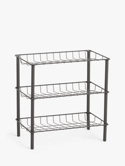 John Lewis Narrow Shoe Rack, Grey, Grey