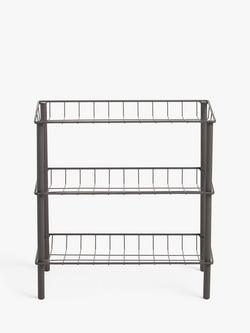 John Lewis Narrow Shoe Rack, Grey - view 2, Grey