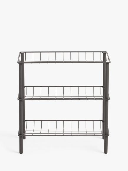 John Lewis Narrow Shoe Rack, Grey - view 2, Grey