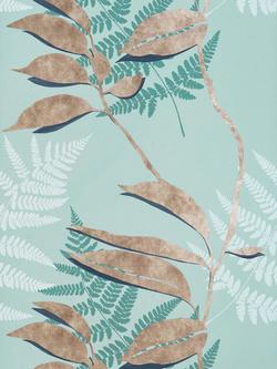 Osborne & Little Feuille D'Or Wallpaper - view 2, Blue W7331-02