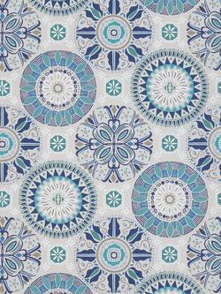 Osborne & Little Rosetta Wallpaper - view 2, Blue W7337-03