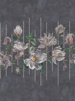 Osborne & Little Magnolia Freize Wallpaper - view 2, Grey W7338-01