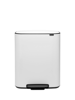 Brabantia Bo Pedal Recycling Bin, 30L & 30L, White