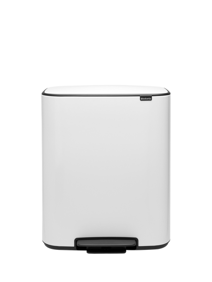 Brabantia Bo Pedal Recycling Bin, 30L & 30L, White