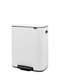 Brabantia Bo Pedal Recycling Bin, 30L & 30L - view 2, White