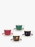 Sara Miller Chelsea Collection Birds Espresso Mugs, 100ml, Set of 4, Assorted