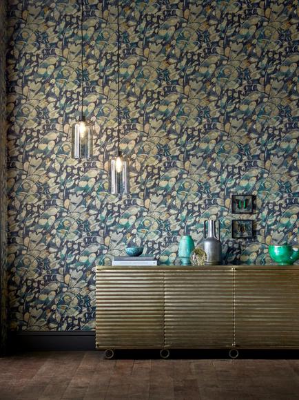 Harlequin Lamina WAllpaper, HM6W112167 - view 2, Ink/Marine