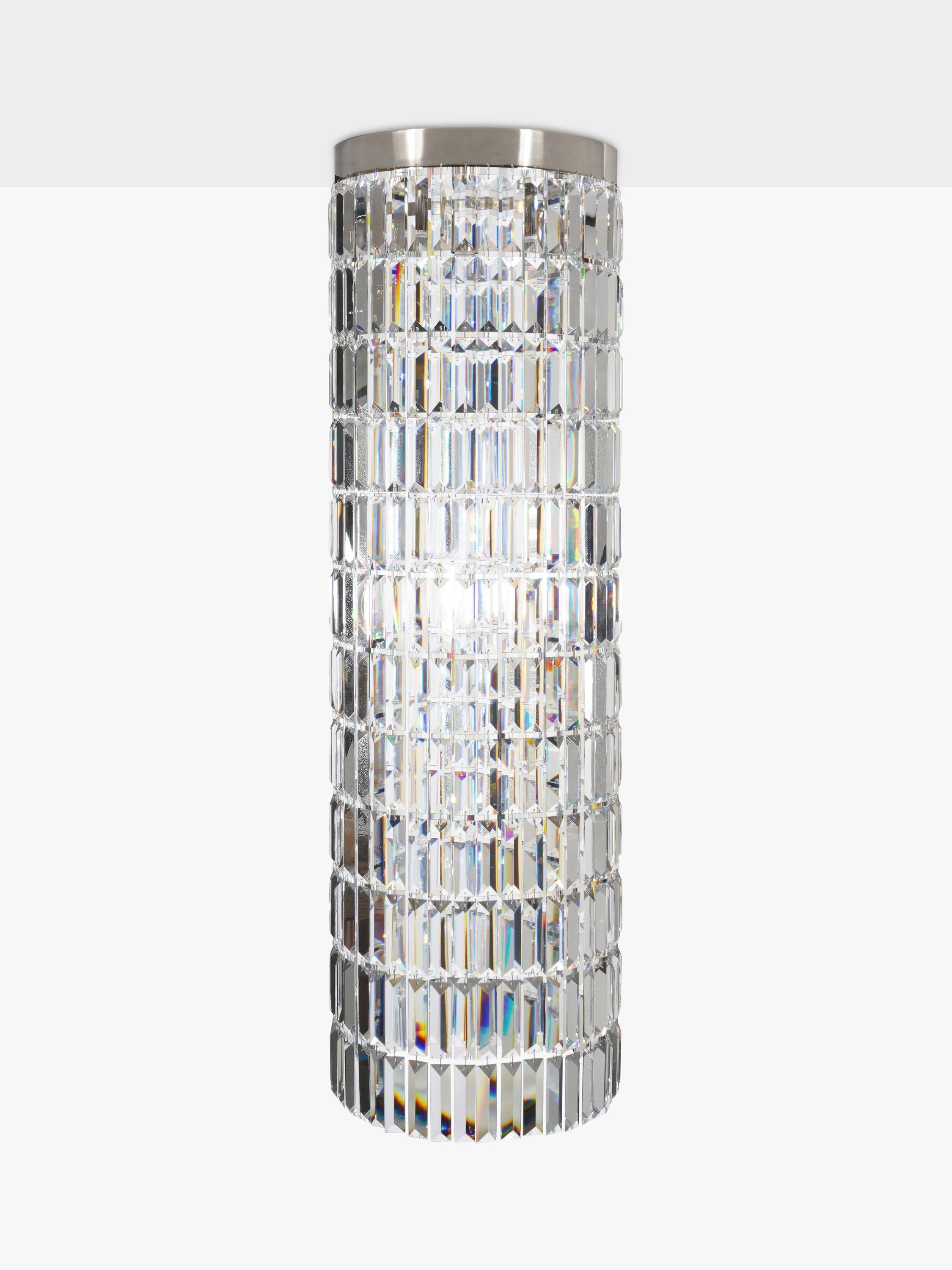 Impex Crystal Art Chandelier Ceiling Light, Clear/Nickel