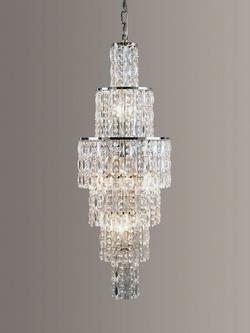 Impex New York Crystal Chandelier Ceiling Light, Clear/Chrome, Clear/Chrome