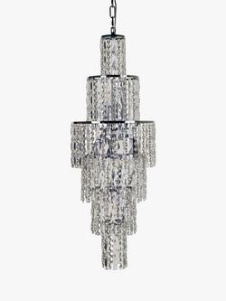 Impex New York Crystal Chandelier Ceiling Light, Clear/Chrome - view 2, Clear/Chrome